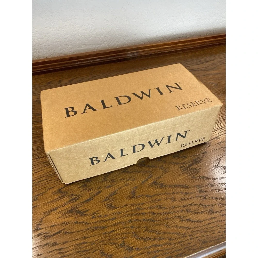 Baldwin Reserve Full Dummy Round Traditional Square Rose Satin Brass & Black